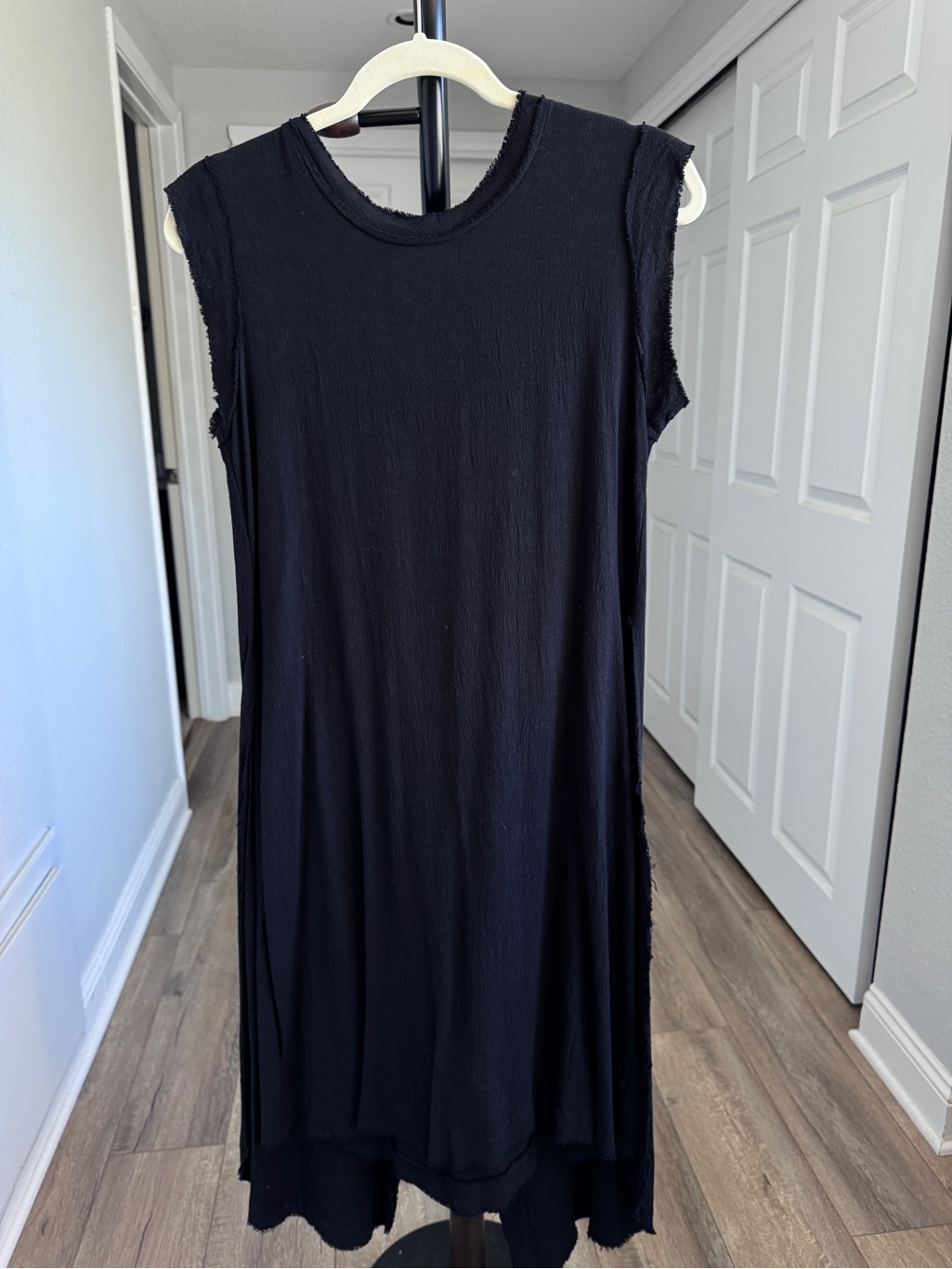 Sleeveless Black Midi Dress - Minimalist Silhouette
